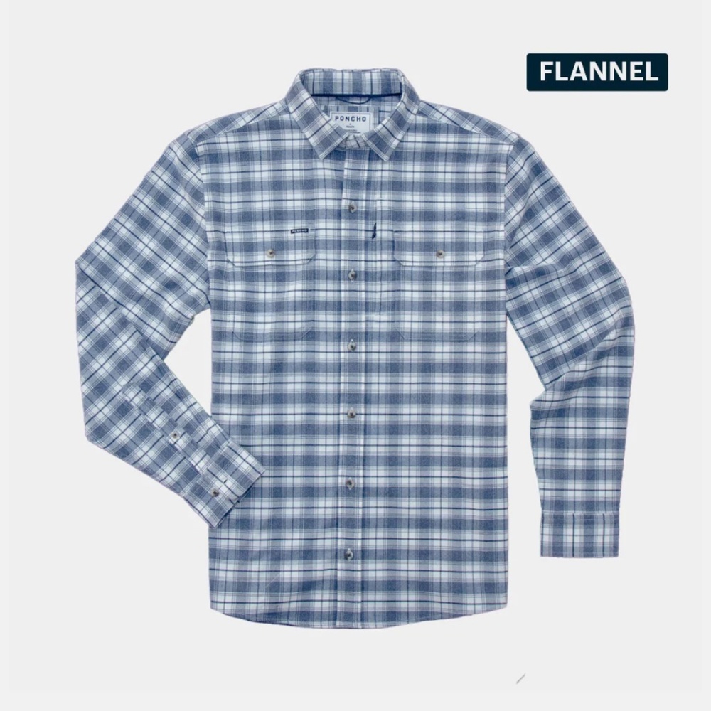 Poncho Men’s Button Down Flannel Shirt XL